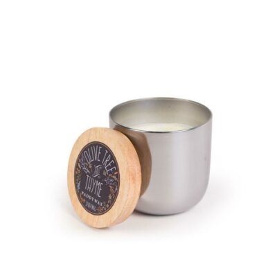 Olive Tree & Thyme Silver Metallic Candle