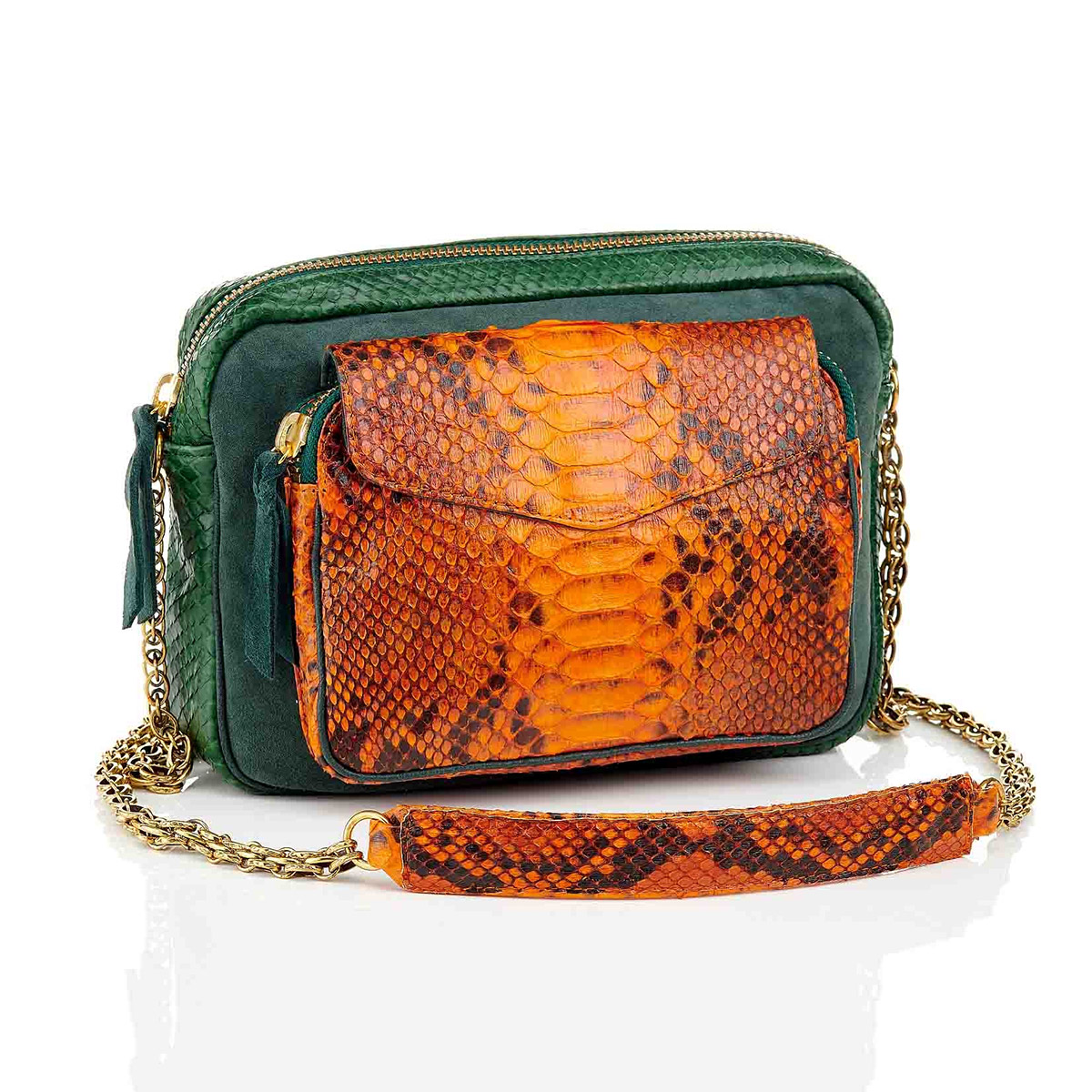 matcha-orange-python-bag