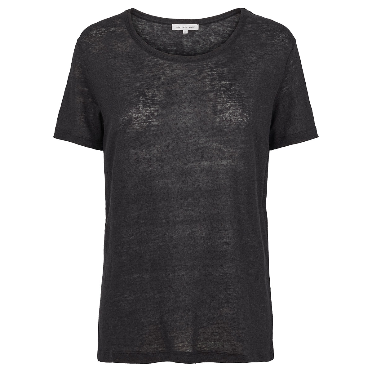 Second-Female-PEONY-O-NECK-T-shirt-BLACK