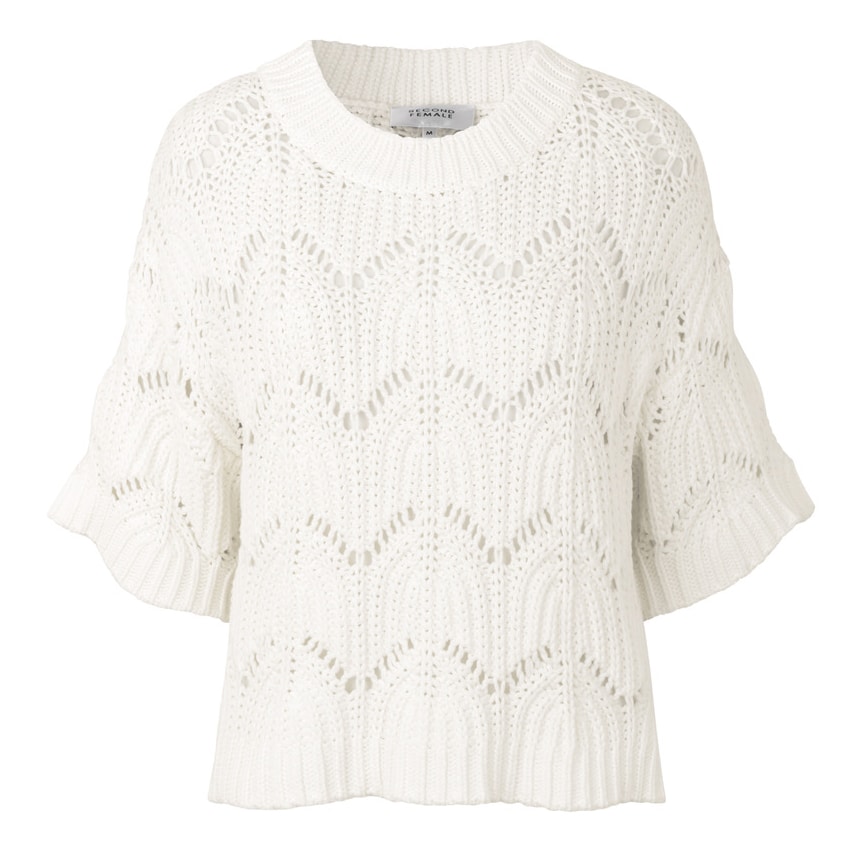 TAMMA KNIT O-NECK WHITE ALYSSUM