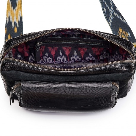 green-blue-python-bag-jumbo-charly-with-shoulder-strap (1) Black Mix Python Bag Jumbo Charly With Shoulder Strap