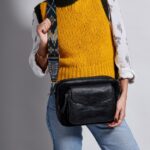 Black Mix Python Bag Jumbo Charly With Shoulder Strap