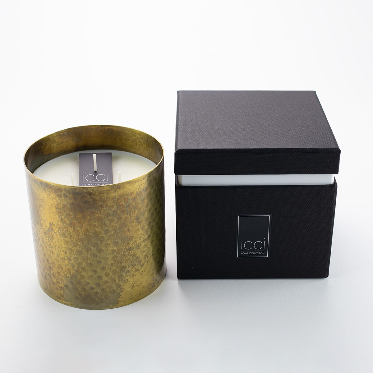 DECO_LargeAntiqueGoldHammeredCandle