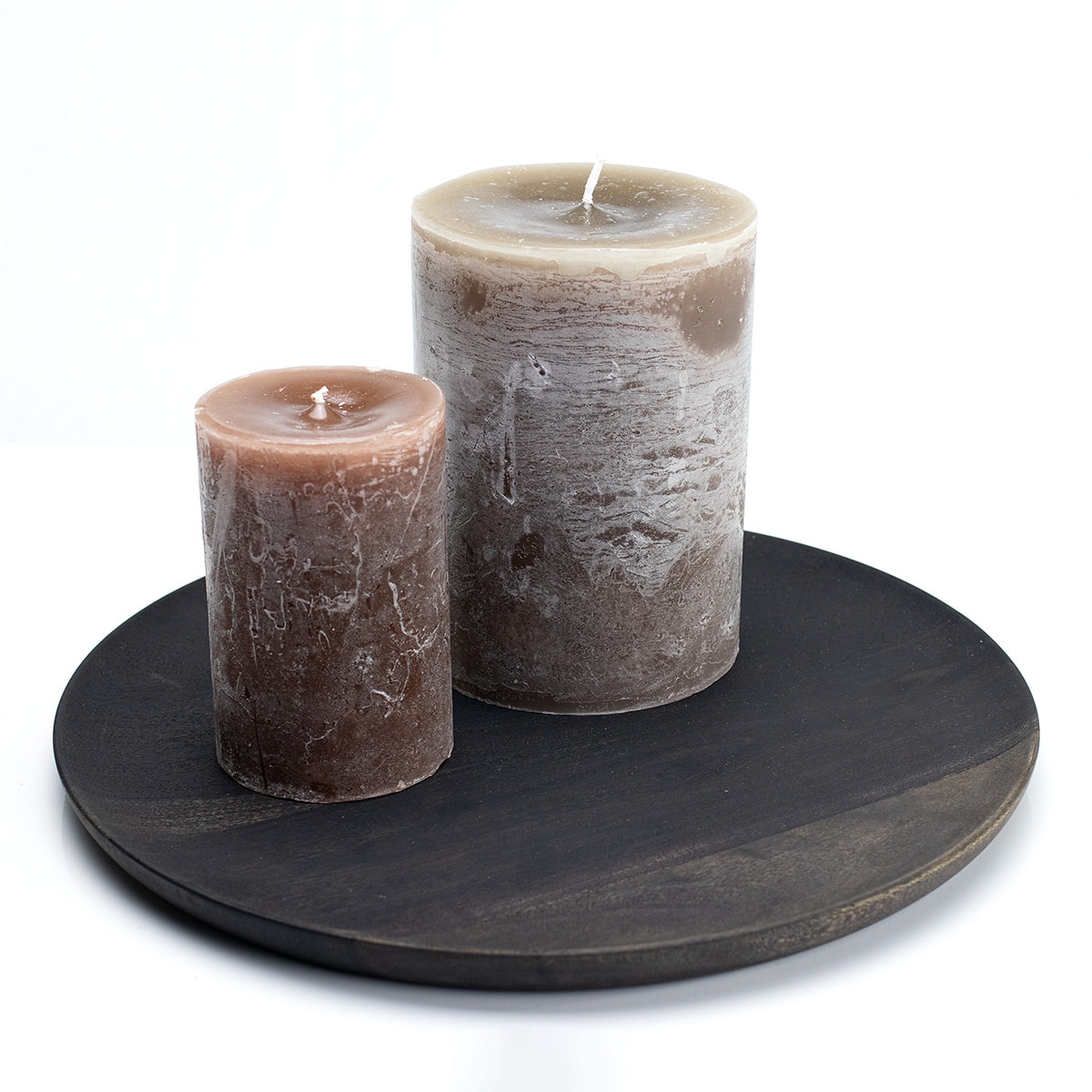 DekocandleAcaciaPlate+2Candles