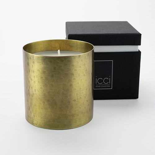 DECO SmallAntiqueGoldHammeredCandle copy