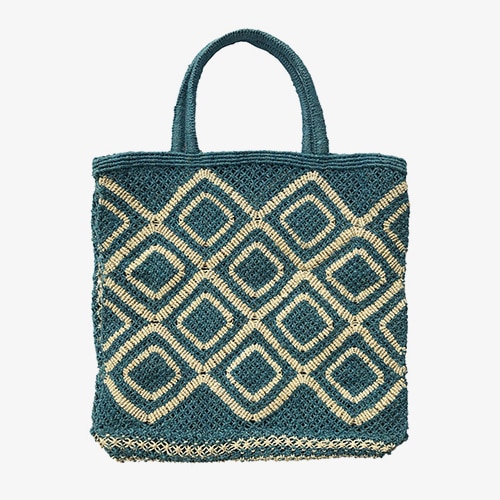 Ingrid Blue Jute Bag The Jacksons copy