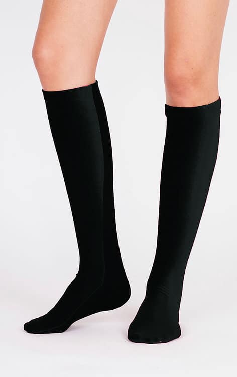 velvet knee sock black