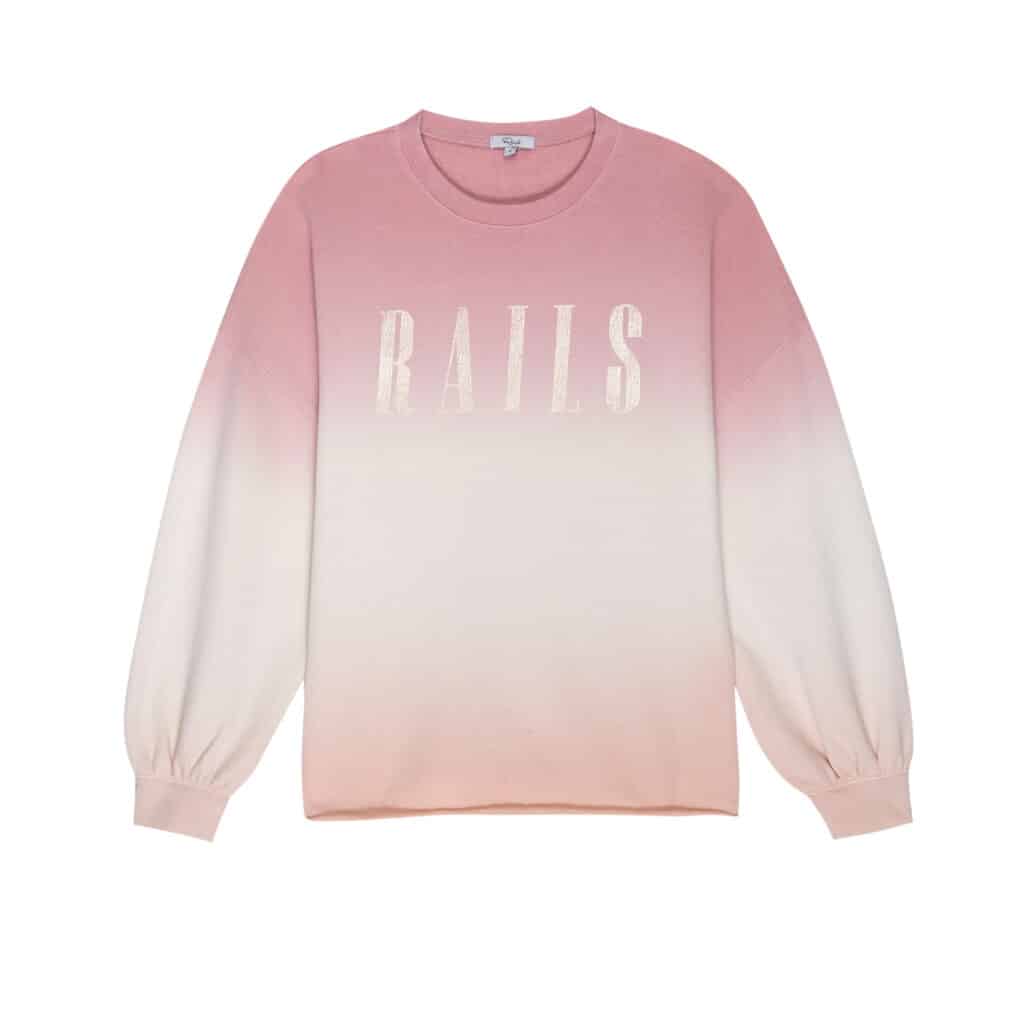 Rails Signature Sweatshirt Pink Peach Dip Dye 
