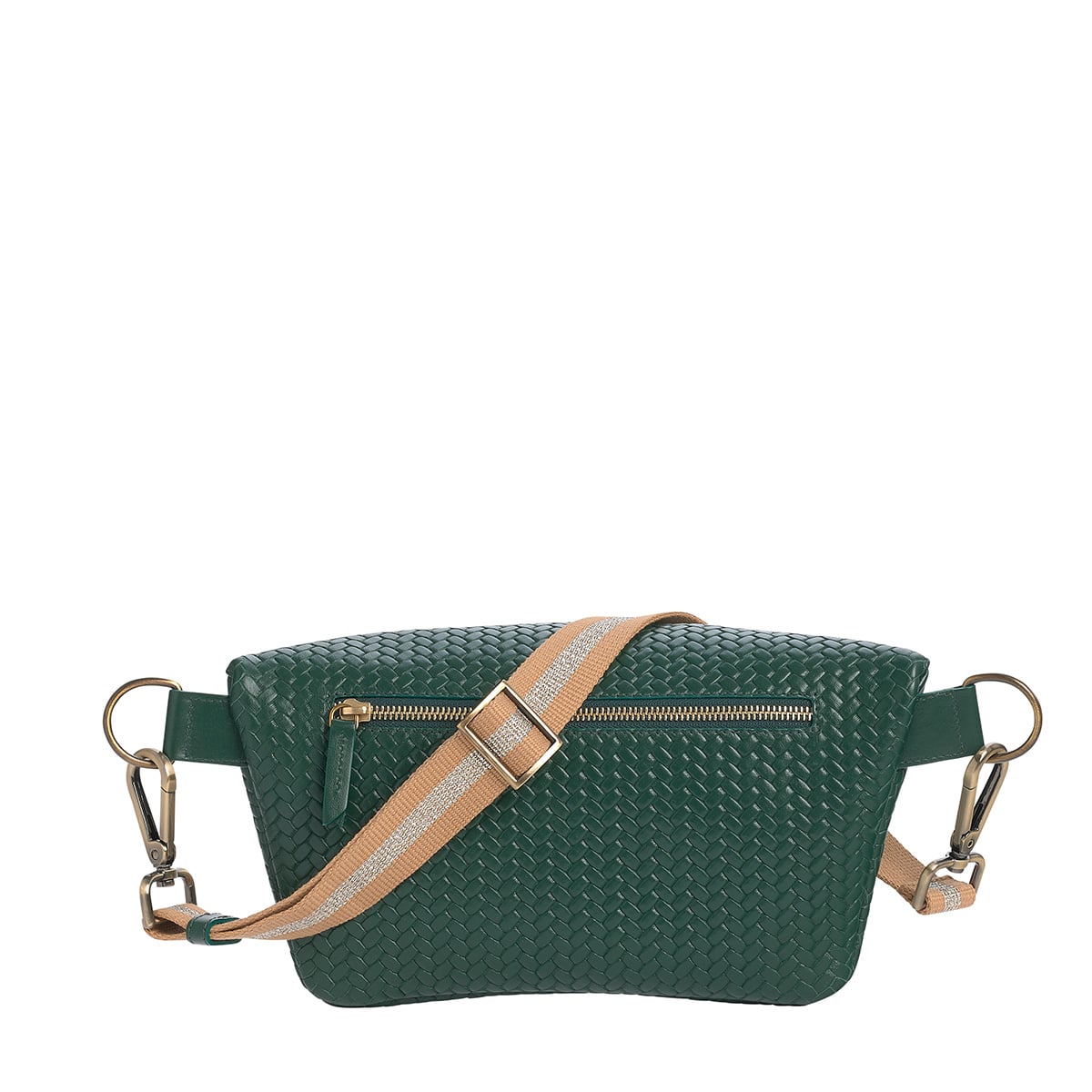 Marie Martens_XLBeltBag_NeufMille_ForestBraidedCalfLeather_380€_02_1200px Neufmille Dark Green Braided XL Belt Bag
