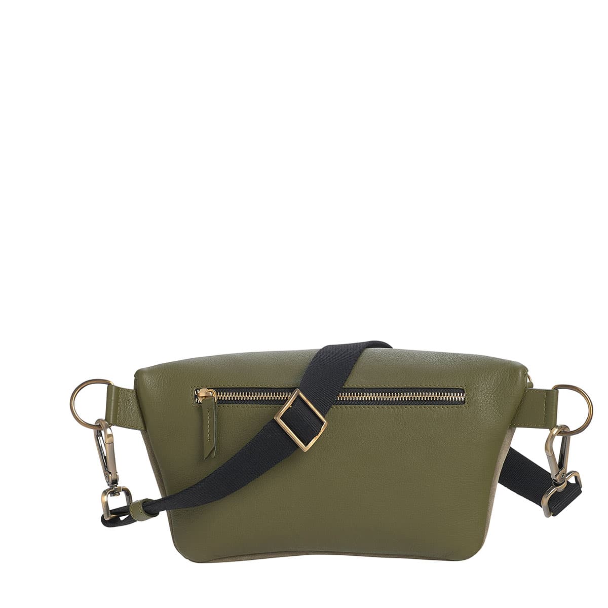 Marie Martens_XLBeltBag_NeufMille_LightKhakiCalfLeather_380€_02_1200px Neufmille Khaki Green and Brass Suede XL Belt Bag