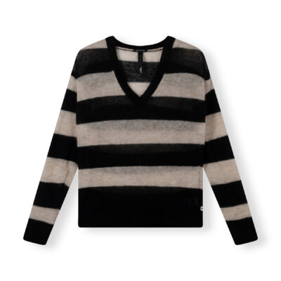 V-Neck Sweater Knit Stripe