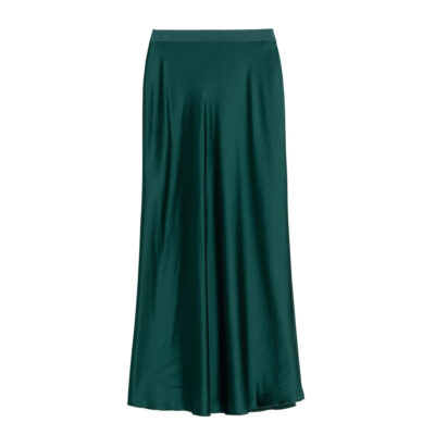 Hana Satin Skirt Emerald Green