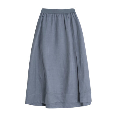 Michi Linen Skirt Steel Blue