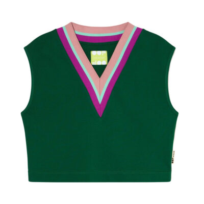 Vest with Striped Neckline 4023