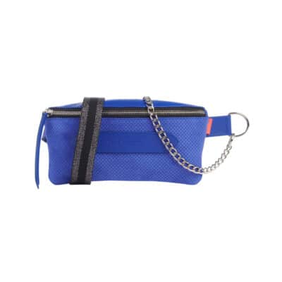 Coachella Belt Bag Perforated Suede Electric Blue