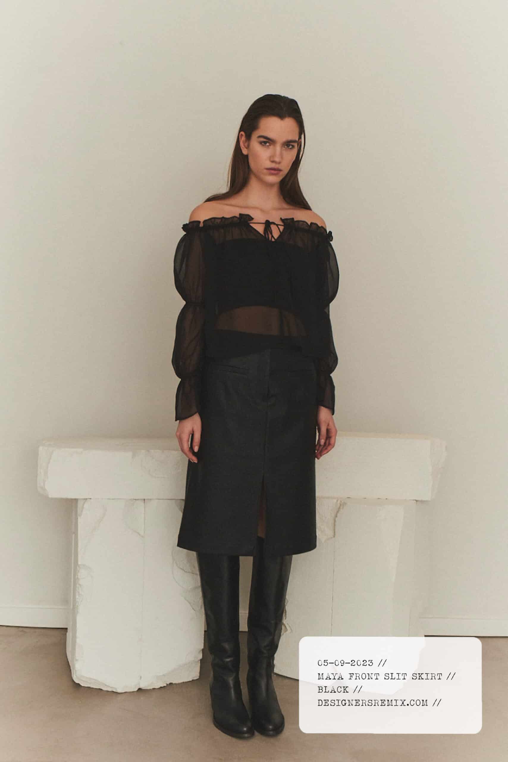 Designers_Remix_Maya_Front_Slit_Skirt_1