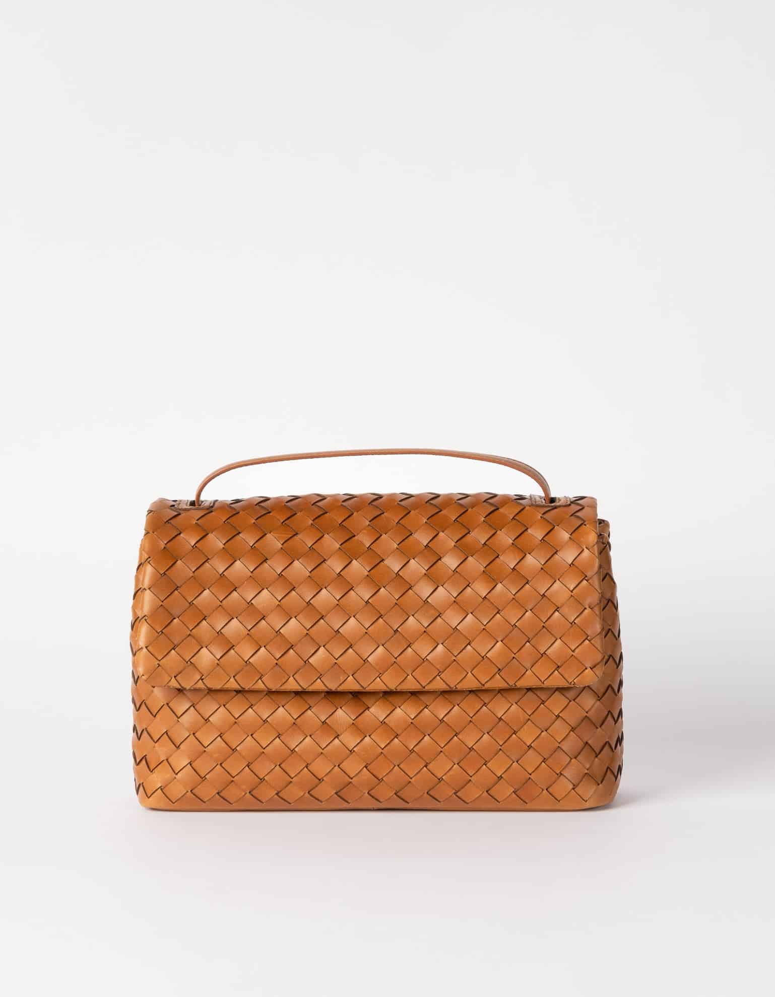 Kenzie-Cognac-Woven-Leather-Front-2