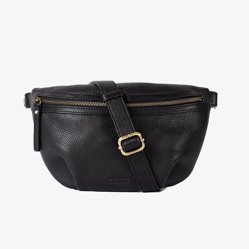Milo Black Soft Grain Leather Front