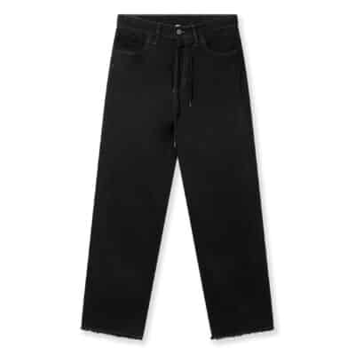 Straight Leg Pants Twill Black