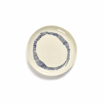 Set of 2 Feast Breakfast Plate Blue Stripes