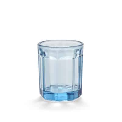 Set of 4 Medium Transparent Blue Fish and Fish Glass 22cl