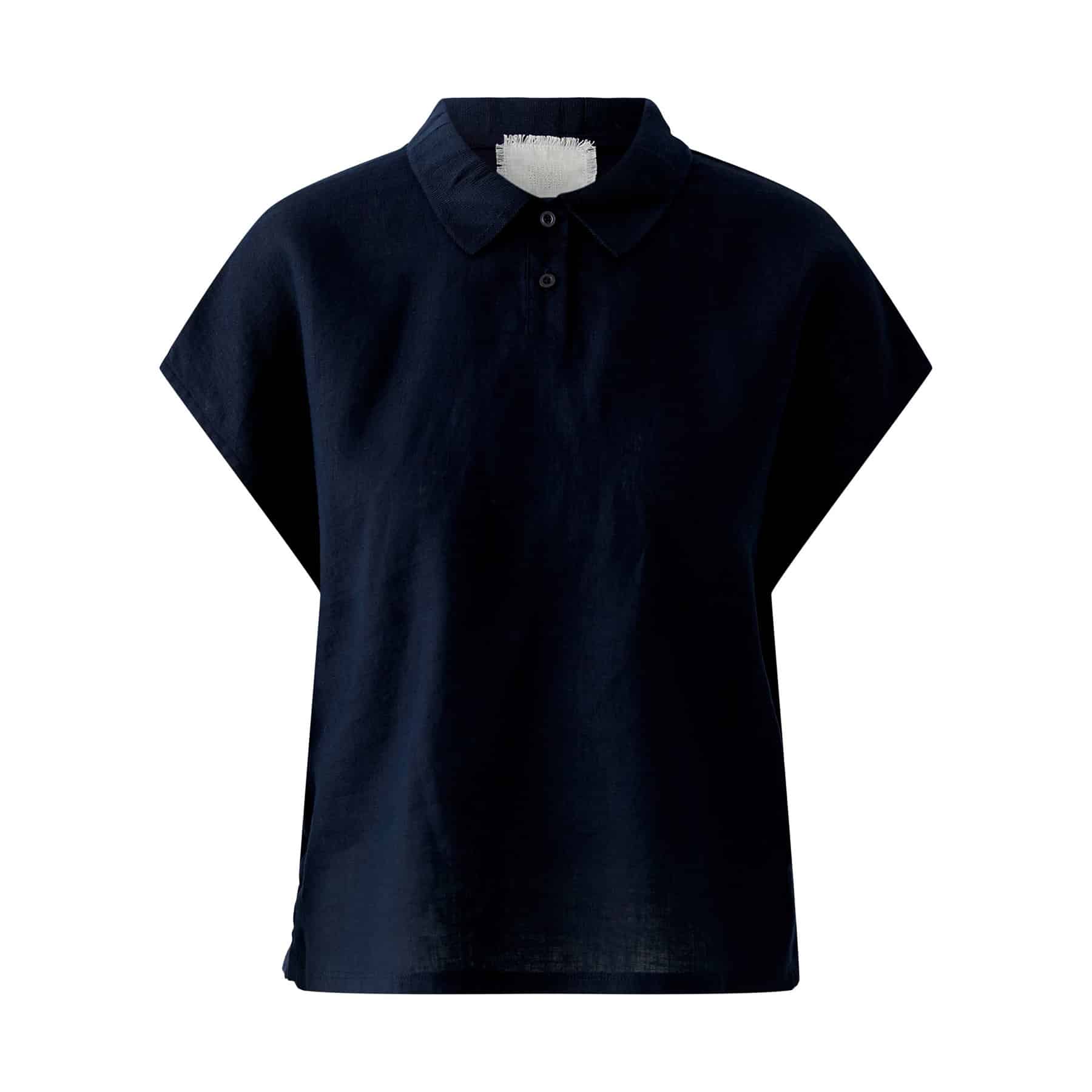 Oui_Linen-Patch_blouse-DkBlue