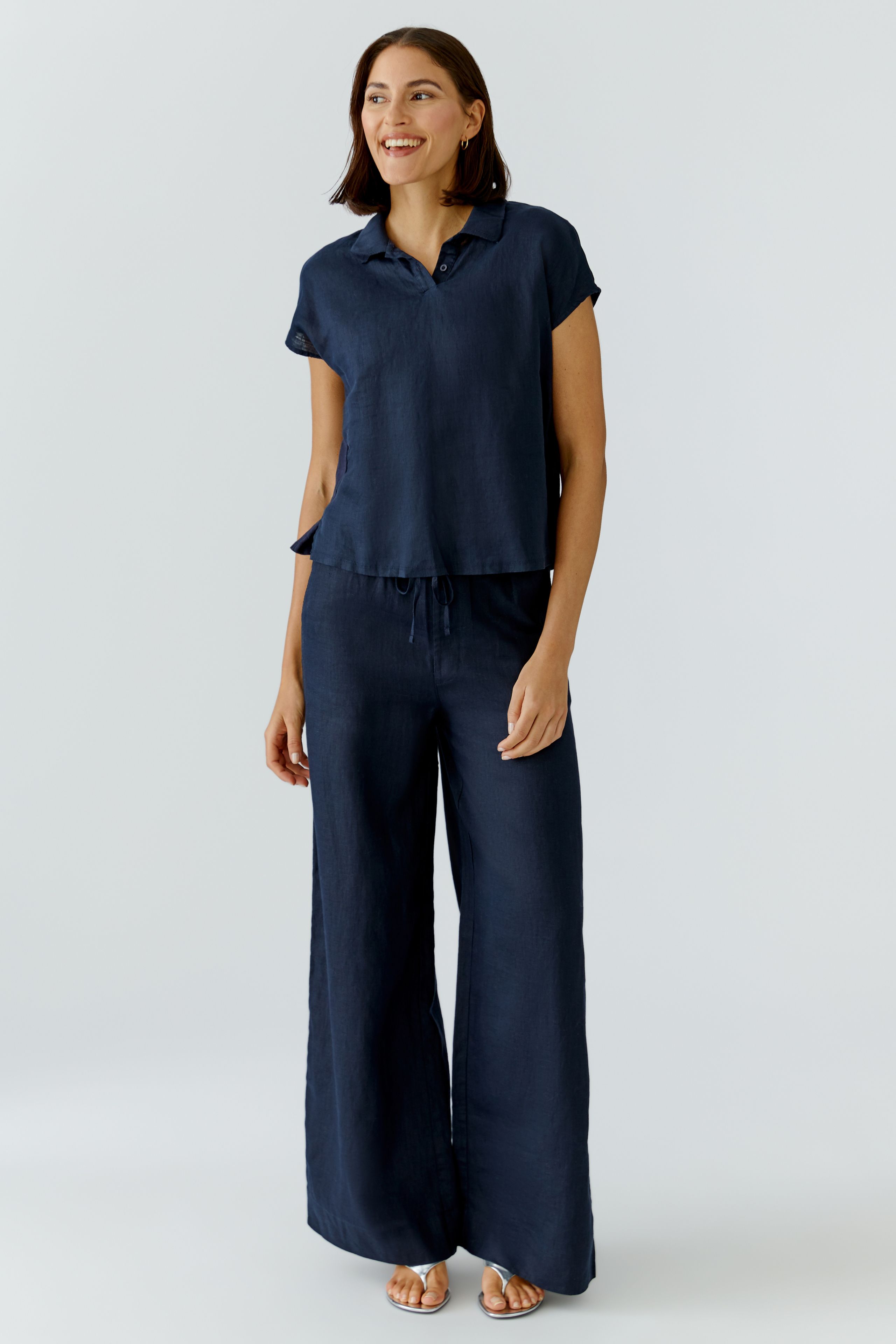 Oui_Linen-Patch_blouse-DkBlue_2